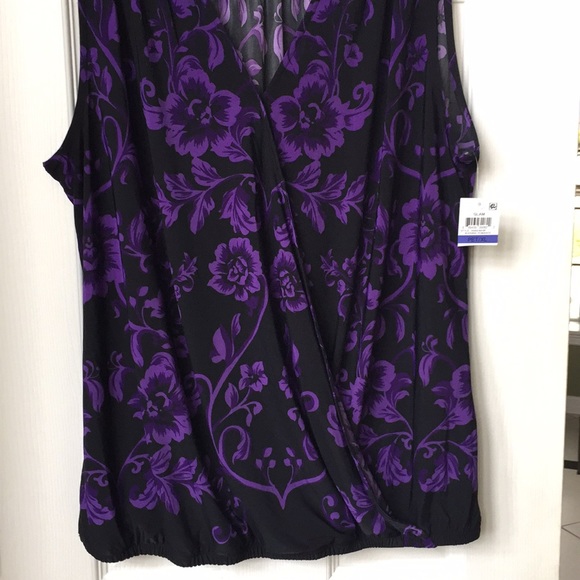 INC International Concepts Tops - INC sleeveless purple/black top